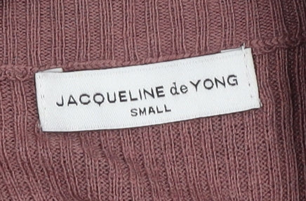 Brand and care label for Jacqueline de Yong Women's Purple Knit jumper - S