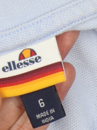 Ellesse Blue Polo Shirt, Unisex Adults, Size 6, Cotton