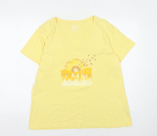Mountain Warehouse Women's Yellow Nature T-Shirt, Size 18