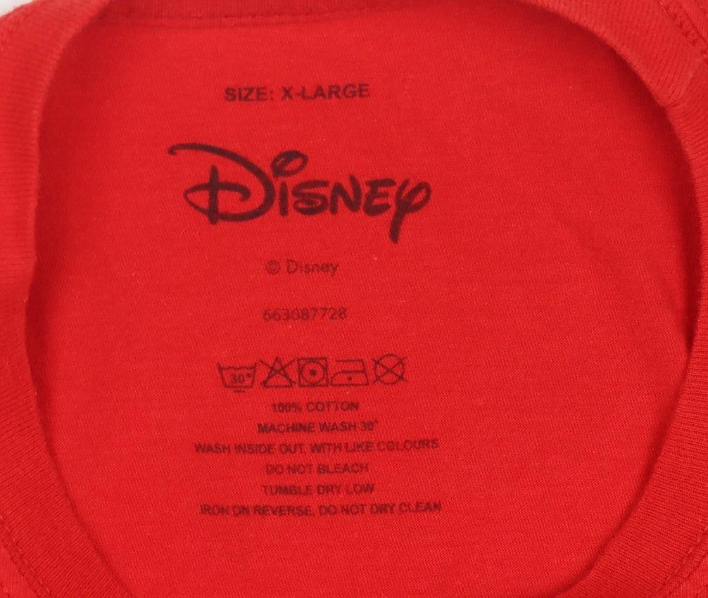 Disney Unisex Red XL T-Shirt Mickey Minnie Graphic
