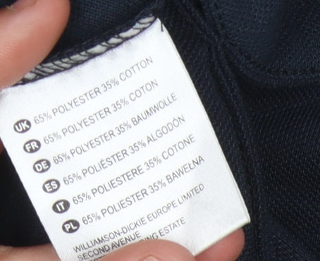 Dickies Unisex Blue Polo Shirt Size 18 Classic Fit