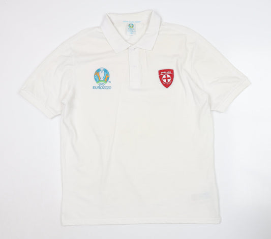 UEFA Euro 2020 Men's White XL Polo Shirt with Logo