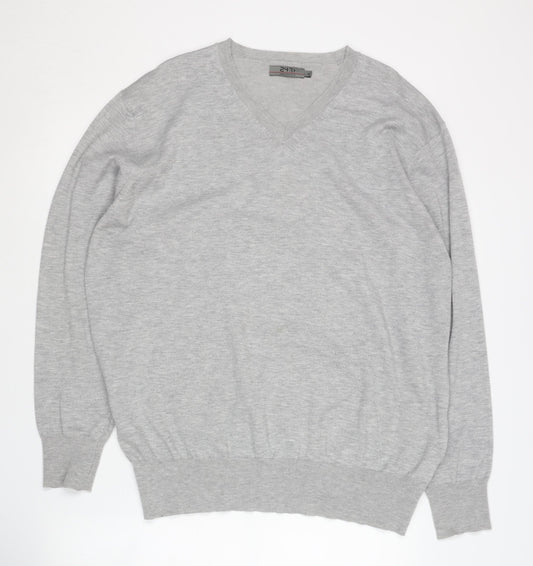 Jeff Banks Men's Grey V-Neck XL Pullover Jumper