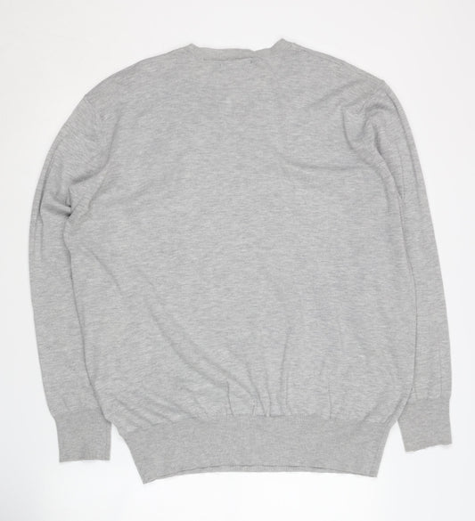 Jeff Banks Men's Grey V-Neck XL Pullover Jumper