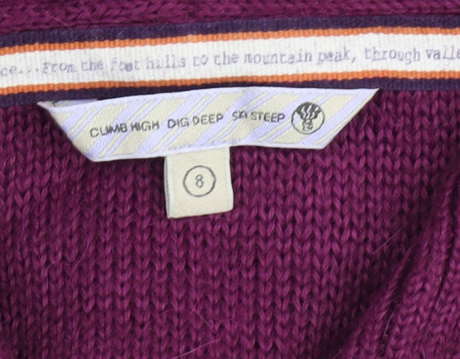 Fat Face Women's Purple Collared Cardigan - Size 8