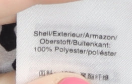 DKNY Women's Black White Animal Print Blouse, L, Casual