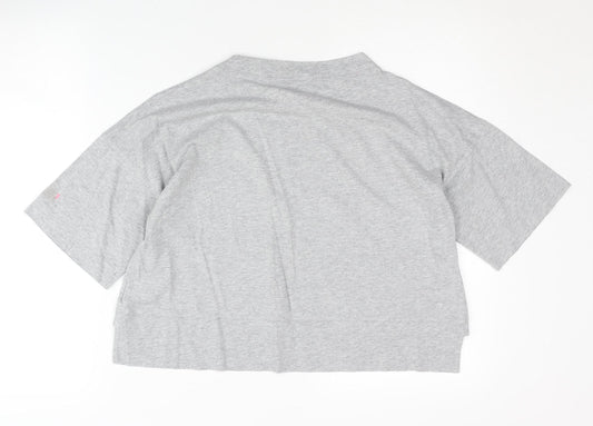 Adidas Women's Grey XS Cropped T-Shirt - Casual Spring