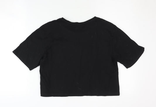 Puma Women's Black Cropped T-Shirt Size 10