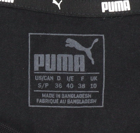 Puma Women's Black Cropped T-Shirt Size 10
