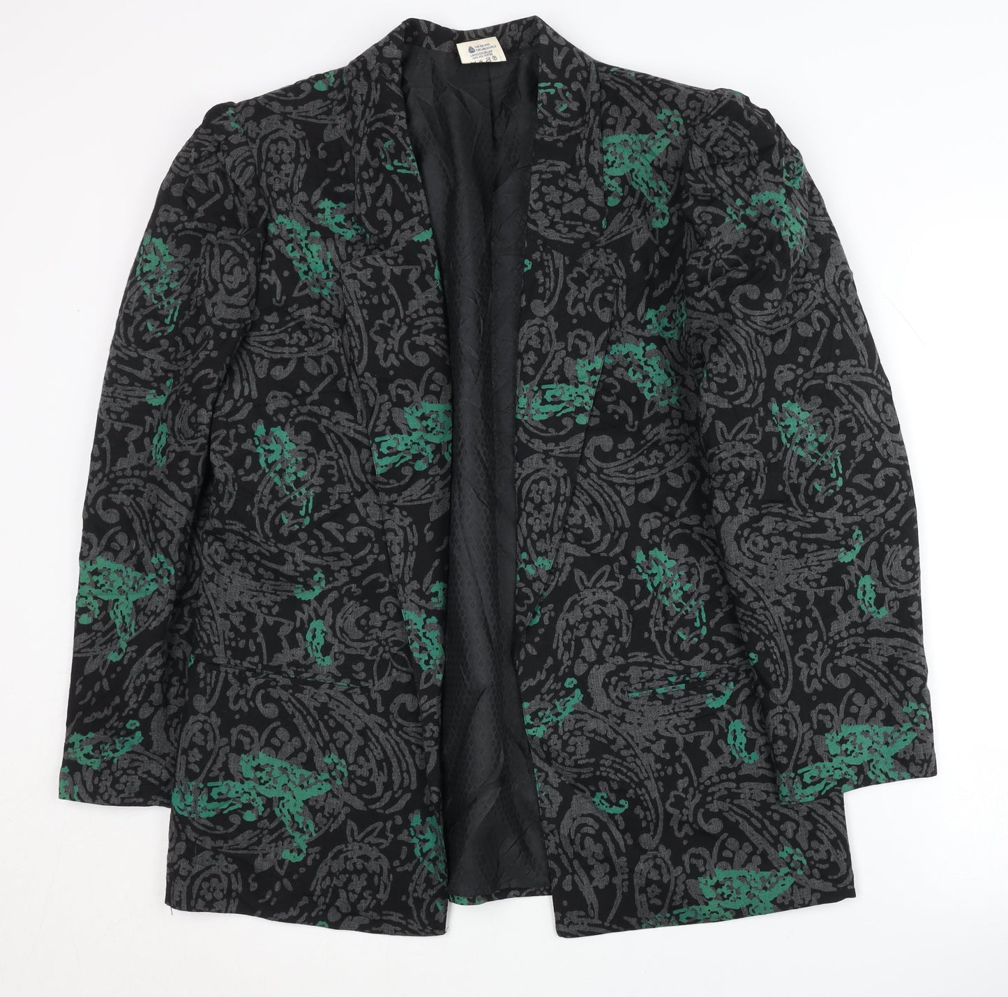 Alexon Women's Blazer M Black Paisley Wool Regular