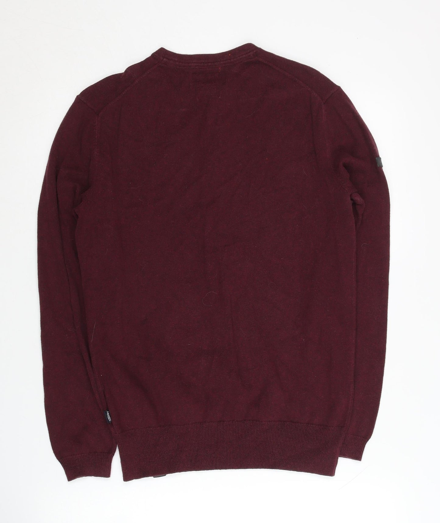 Superdry Men's Red Henley Jumper Small