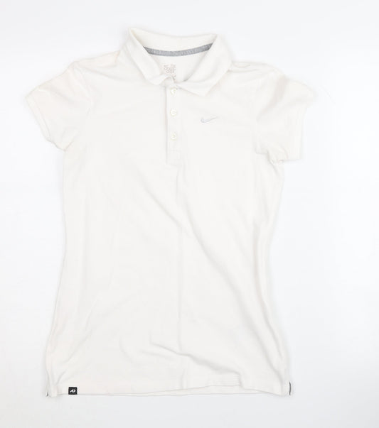 Nike Women's White Polo Shirt M Casual Basic Style
