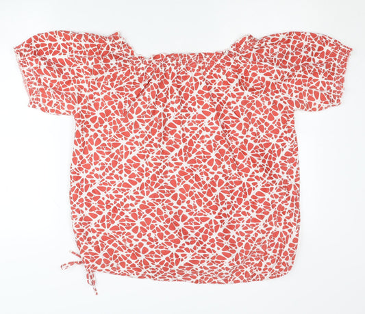 Fat Face Women's Red Geometric Blouse Size 12