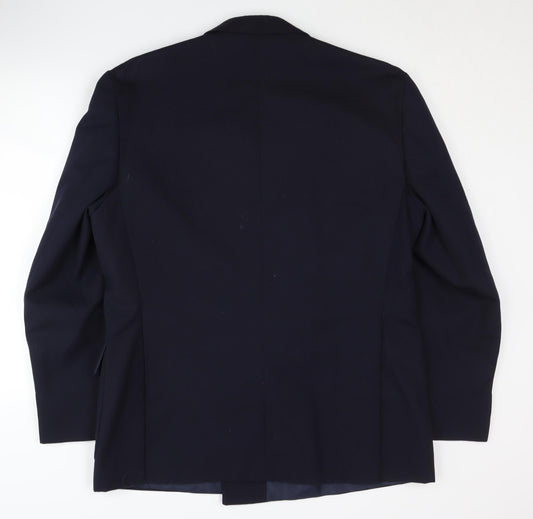 Jeff Banks Men's Blue Double-Breasted Blazer Size 40