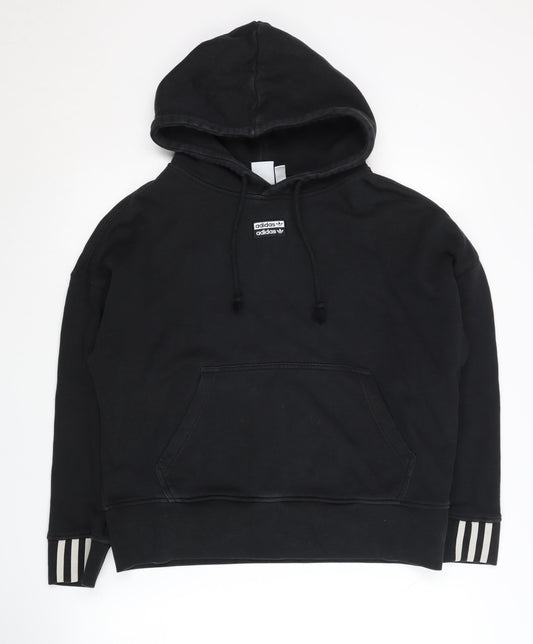 Womens UK M Regular adidas Black Pullover Hoodie
