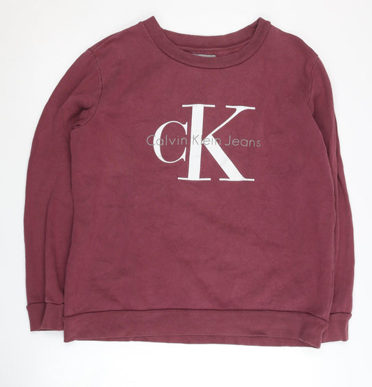 Calvin Klein Men's Red Medium Pullover Sweatshirt