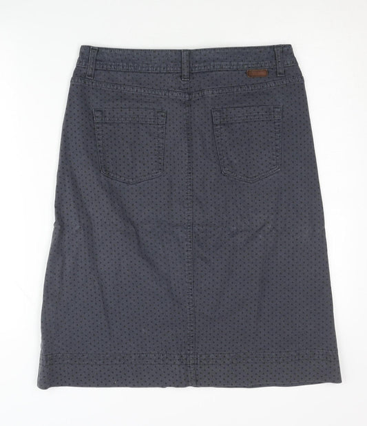Boden Women's Grey Polka Dot Denim Skirt Size 12