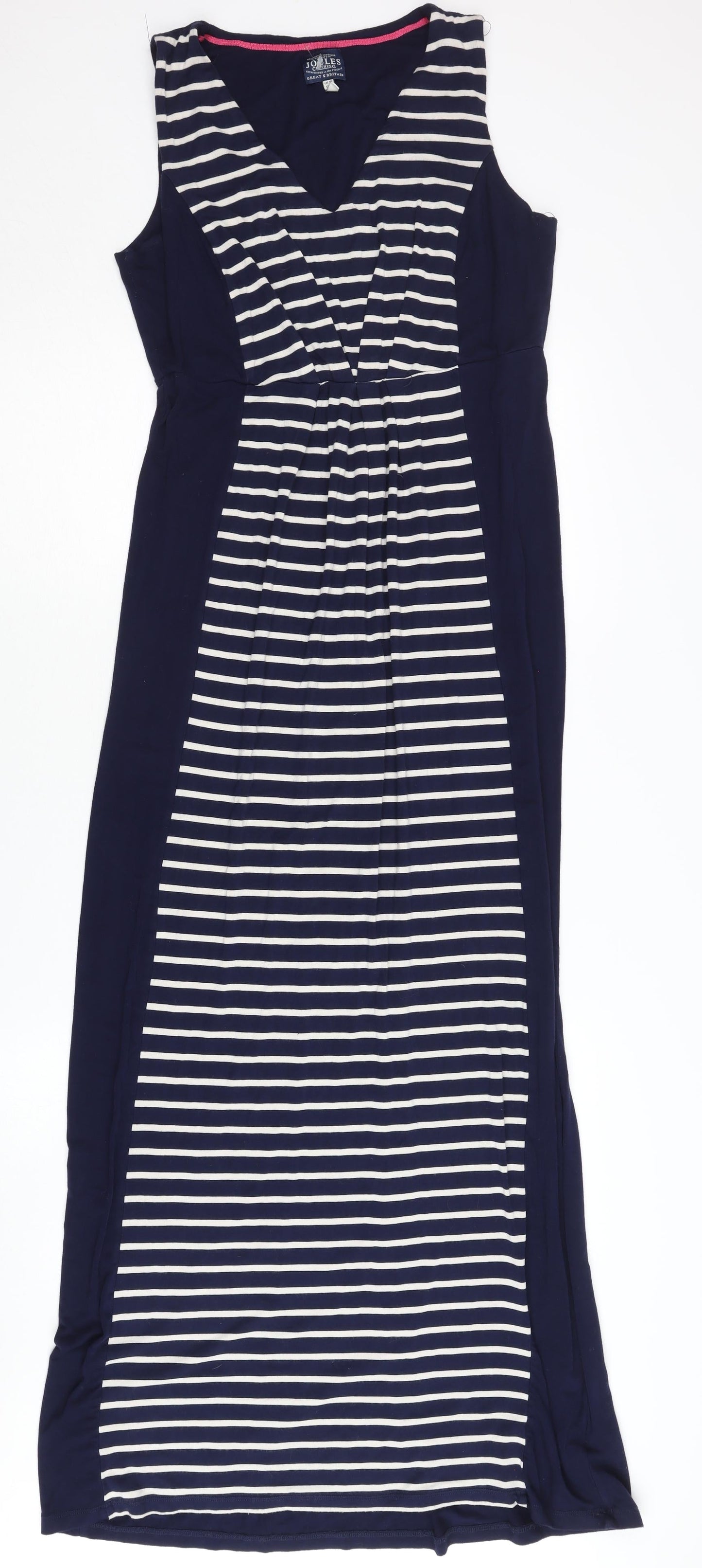 Joules Women's Blue Maxi Dress Size 10 Sleeveless Striped