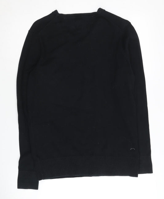 Hilfiger Denim Men's Black V-Neck Pullover Jumper S