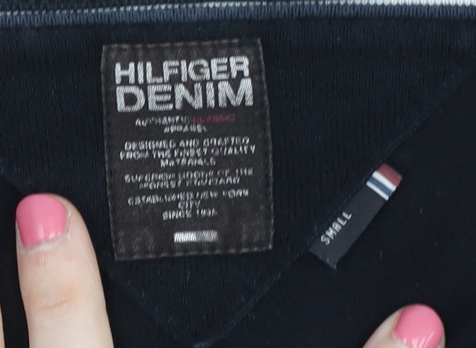Hilfiger Denim Men's Black V-Neck Pullover Jumper S
