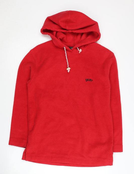 DKNY Men's Red Pullover Hoodie Logo Size S