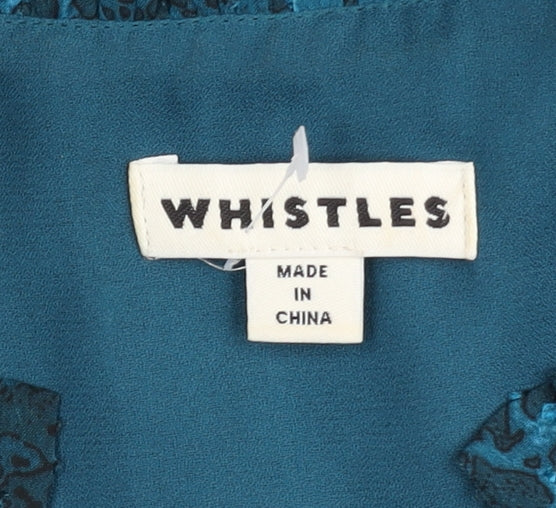 Whistles Women's Blue Size 8 Animal Print Top