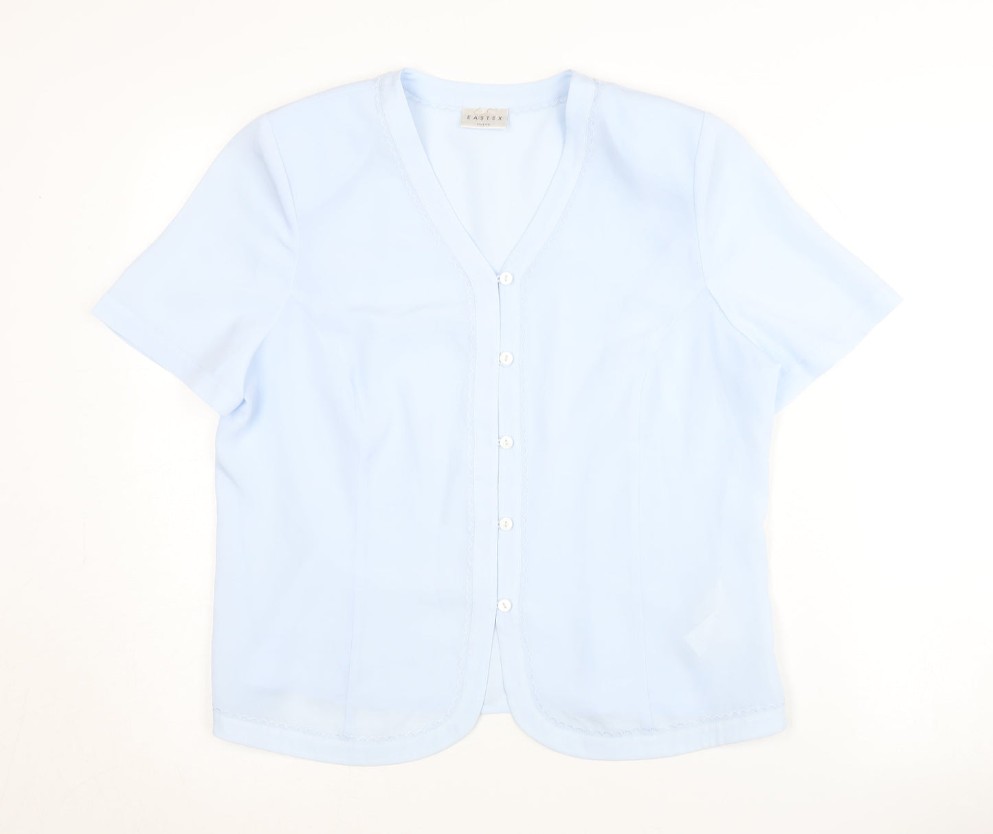 Eastex Women's Blue Short Sleeve Classic Blouse Size 14