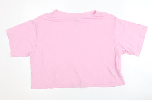 Puma Women's Pink Basic T-Shirt, Short Sleeve, Size S