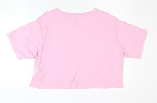 Puma Women's Pink Basic T-Shirt, Short Sleeve, Size S