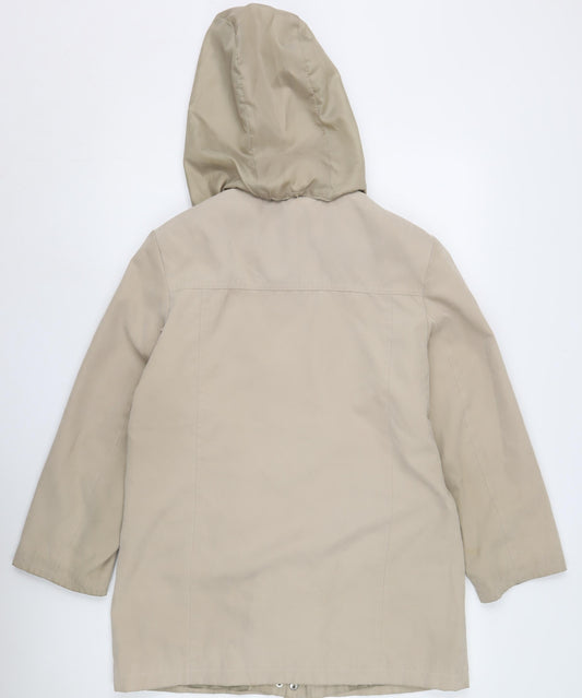 EWM Women's Beige Parka Jacket Size 12, Hooded, Casual