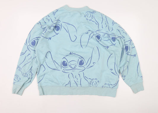 Disney Women's Blue Stitch Sweatshirt, M, Casual