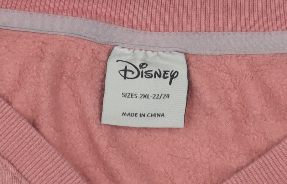 Disney Women's Pink Sweatshirt 2XL with Minnie Mouse