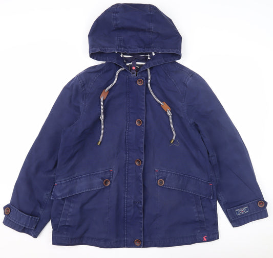 Womens UK Size 12 Regular Joules Blue Nylon Jacket