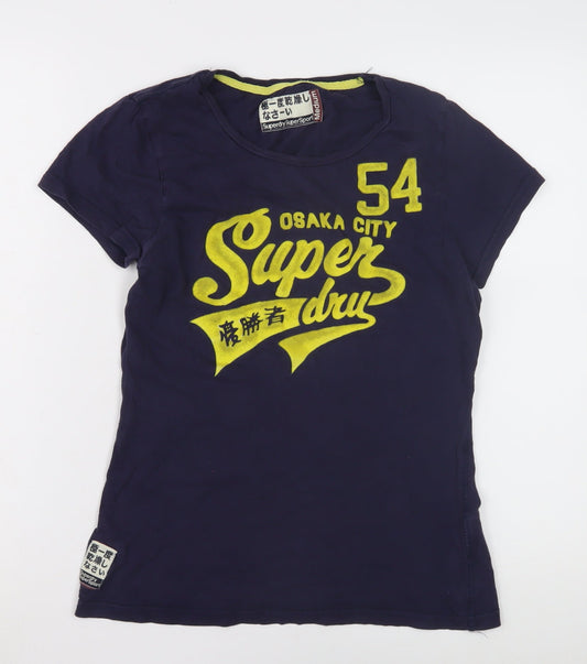 Superdry Women's Blue T-Shirt, Medium, Casual Jersey