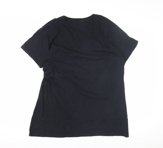 Womens UK Size L Port & Company Black Cotton T-Shirt