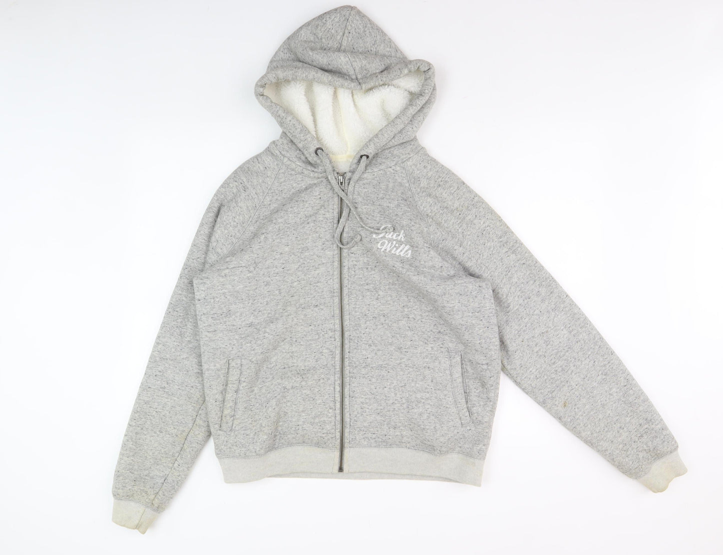 Jack Wills Women's Grey Full Zip Hoodie Size 14