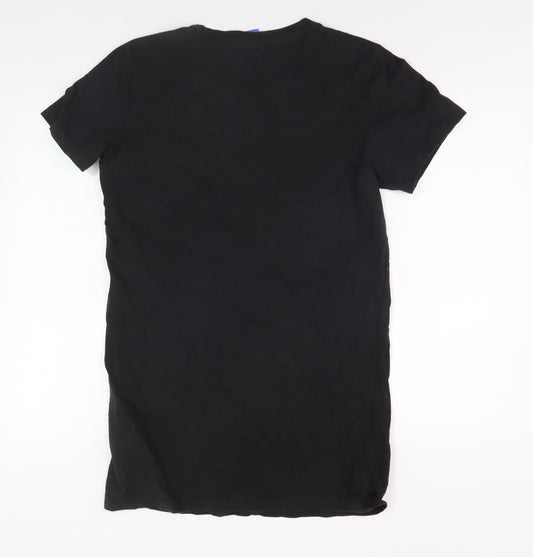 Adidas Women's Black T-Shirt, Size 12, Classic Sports Style