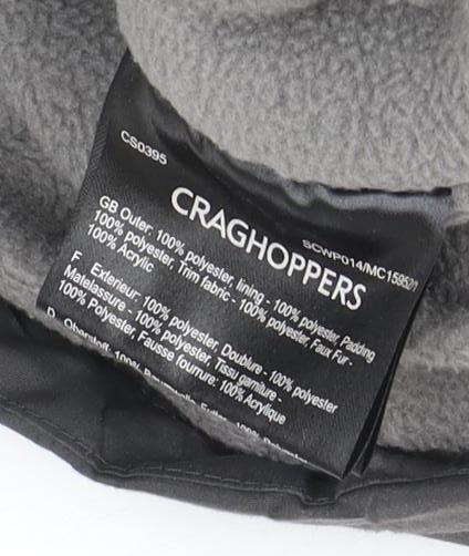 Craghoppers Women's Black Parka Coat Size 8 Winter Hooded