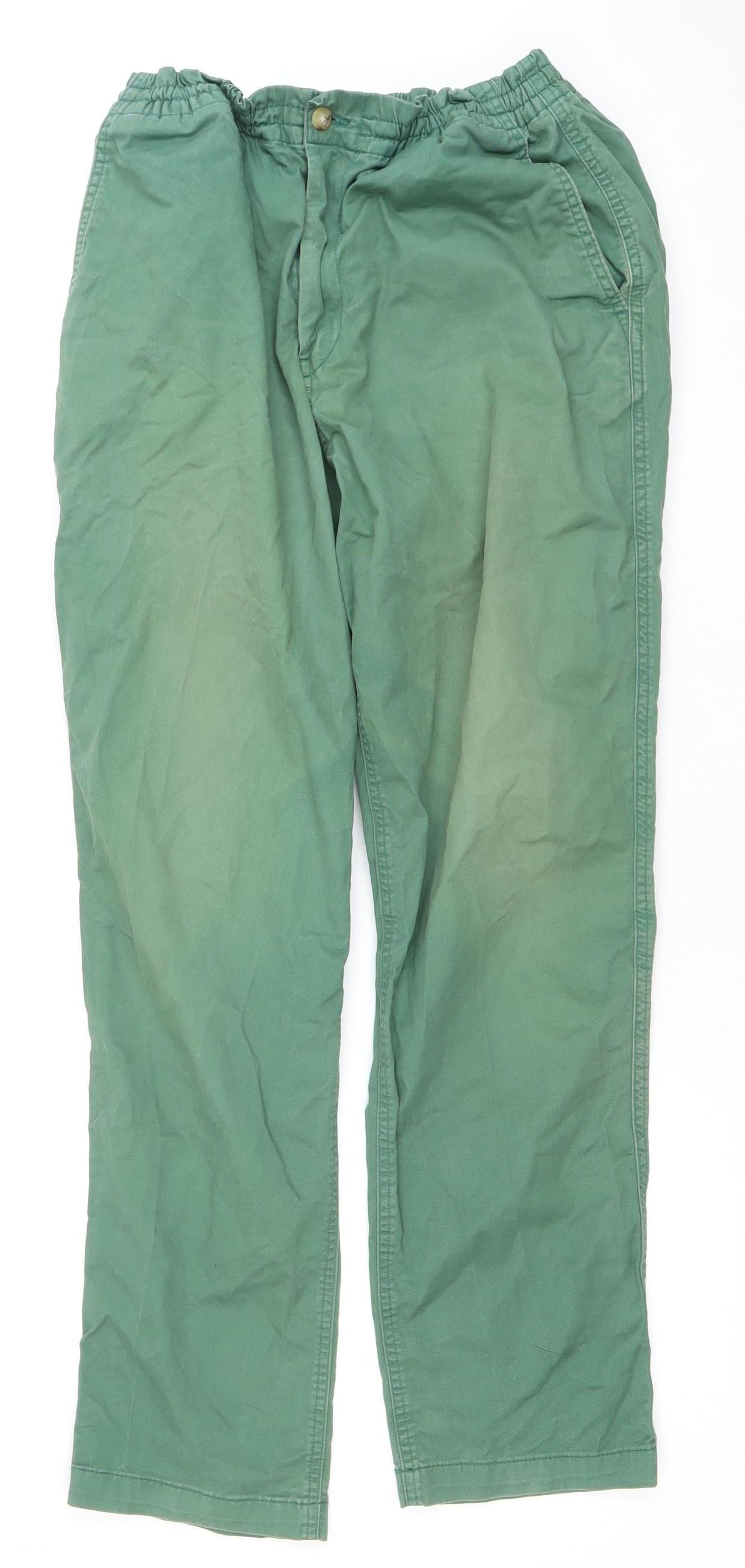 Polo Ralph Lauren Men's Green Classic Fit Trousers Size L