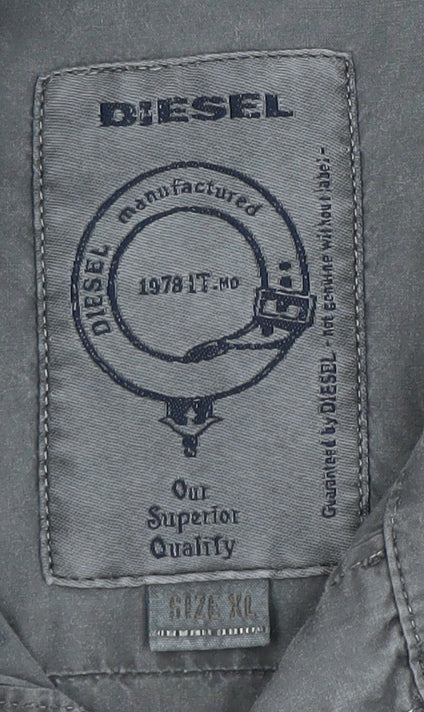 Diesel Men's Grey XL Casual Long Sleeve Shirt