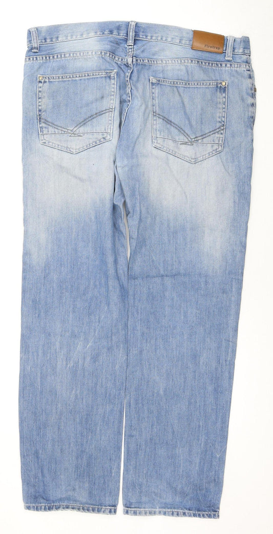 Firetrap Men's Light Blue Straight Jeans, 36