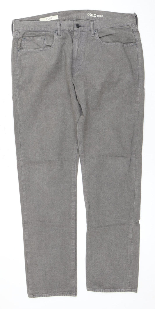 Gap Men's Slim Grey Jeans, Size 36, Slim Fit