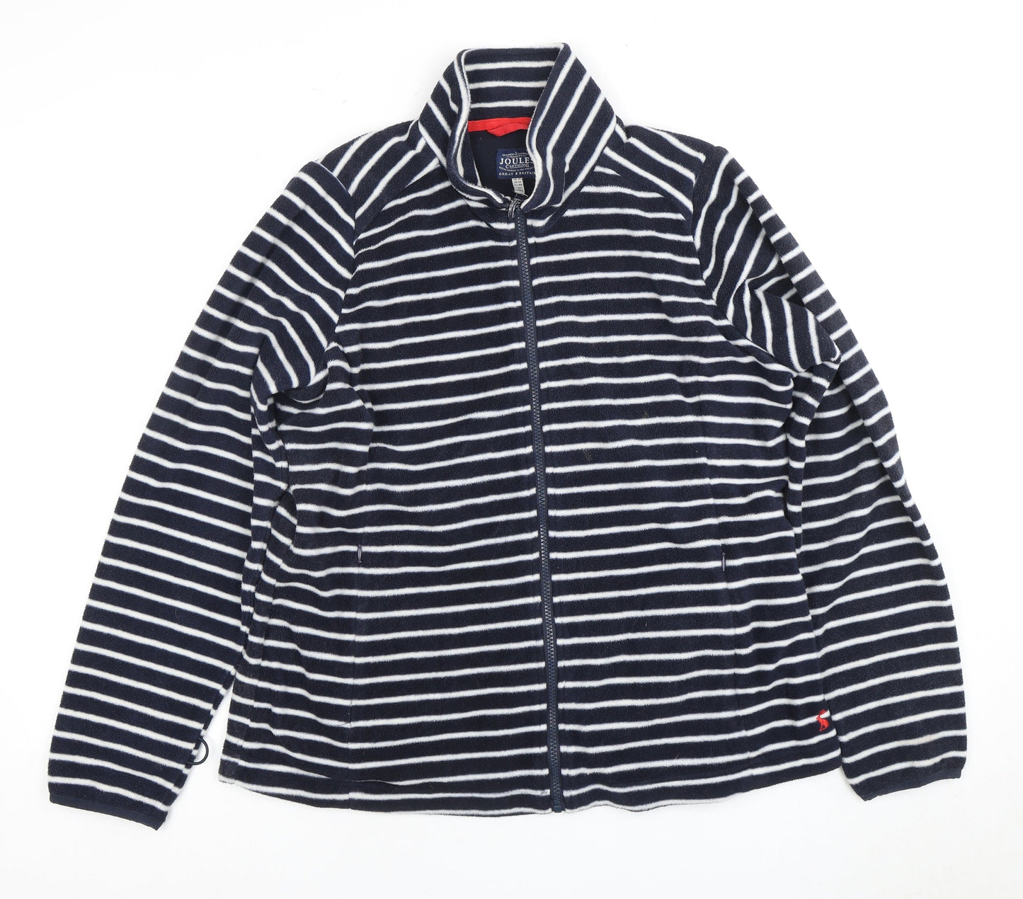 Joules Women's Blue Striped Jacket Size 16 with Full Zip