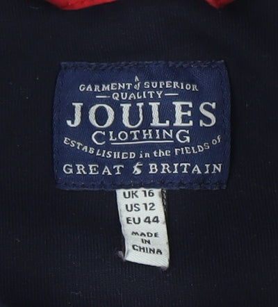 Joules Women's Blue Striped Jacket Size 16 with Full Zip