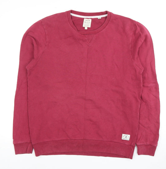 Jack Wills Men's Pink Medium Pullover Sweatshirt