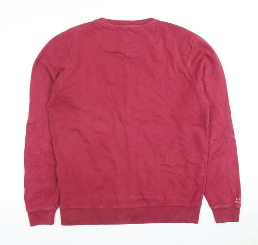 Jack Wills Men's Pink Medium Pullover Sweatshirt