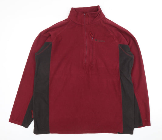 Mountain Warehouse Men's Red 1/2 Zip Fleece Sweatshirt M