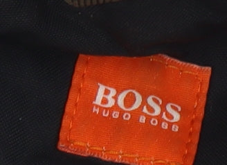 Boss Men's Green Military Jacket, Size 48, Zip Closure