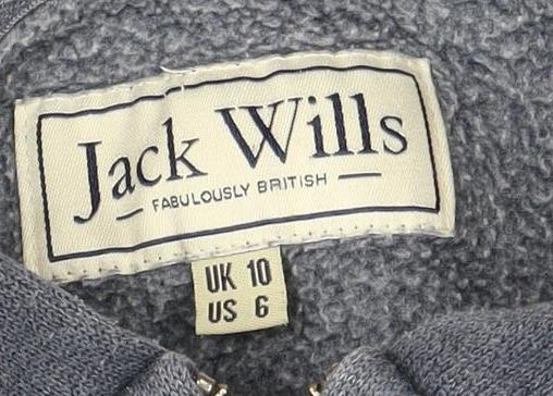 Jack Wills Women's Grey Full Zip Hoodie Size 10