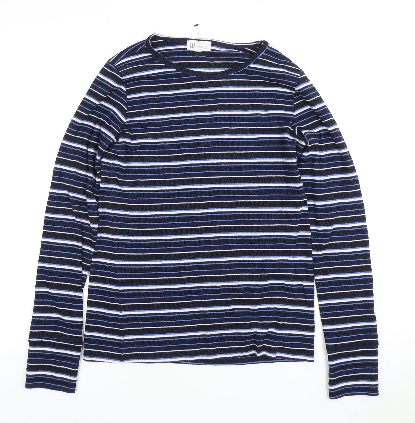 GAP Women's Blue Striped T-Shirt M